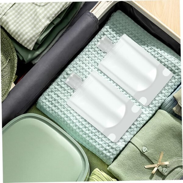 18 Pcs Squeezable Travel Pouches with Funnels Portable Refillable Toiletry Containers in Multiple Transparent Leak Travel Bags for Shampoo Lotion Body Wash Tsa Approved - Image 5