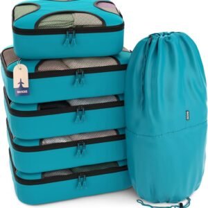 Shacke 6 Set Packing Cubes for Travel Lightweight Luggage Organizer