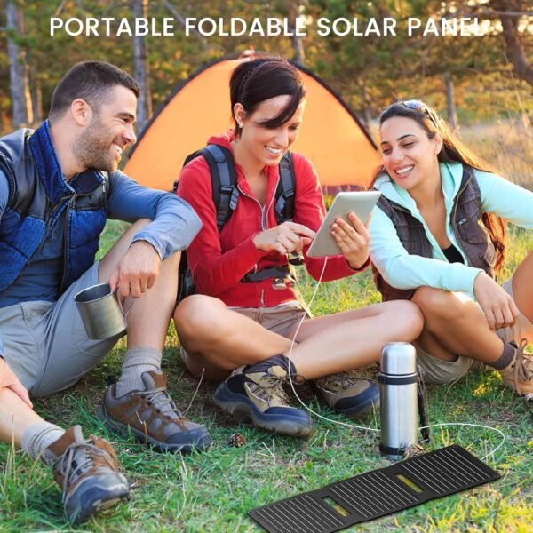 [Upgraded] FlexSolar 20W Portable Solar Panel, High Efficiency ETFE Foldable Panels with 5V USB A/USB C Ports, IP67 Waterproof Power Emergency Solar Charger for Phone Power Bank Camping Backpacking - Image 6