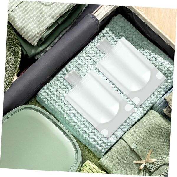 Wakauto 18 Pcs Refillable Travel Pouches for Toiletries with Funnels Transparent Portable Containers for Shampoo Conditioner Body Wash Lightweight Cosmetic Travel Bags for Easy Liquid - Image 3