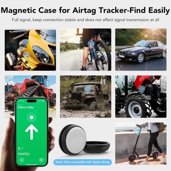 Magnetic AirTag Case - Compatible with Apple AirTag - Waterproof AirTag Magnet Holder - Ultra-Strong Neodymium Magnet - AirTag Magnetic Minimalist Case for Car, Truck, and Cycle – Black - Image 5