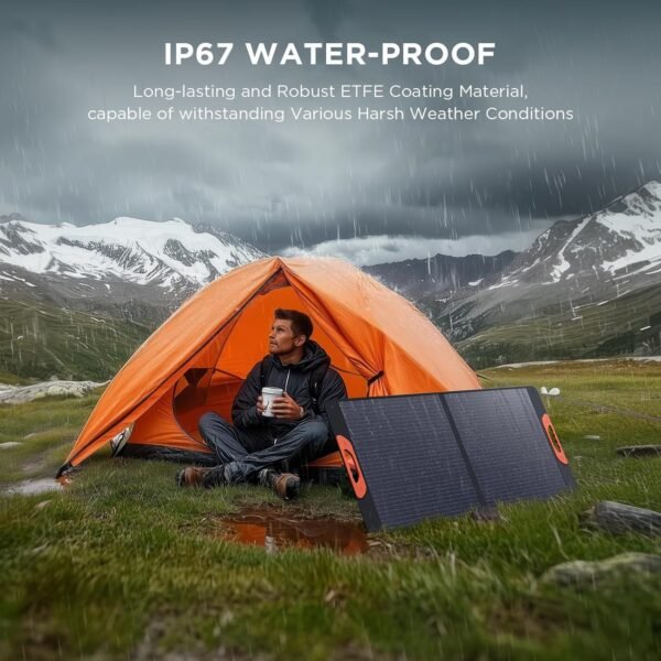 110 Watt Portable Solar Panel,Road Trip Essentials,18.6V Foldable Solar Panel Charger for Power Station,23.5% High Efficiency IP67 Waterproof 2 Kickstands for Camping RV Hurricane Blackout - Image 6