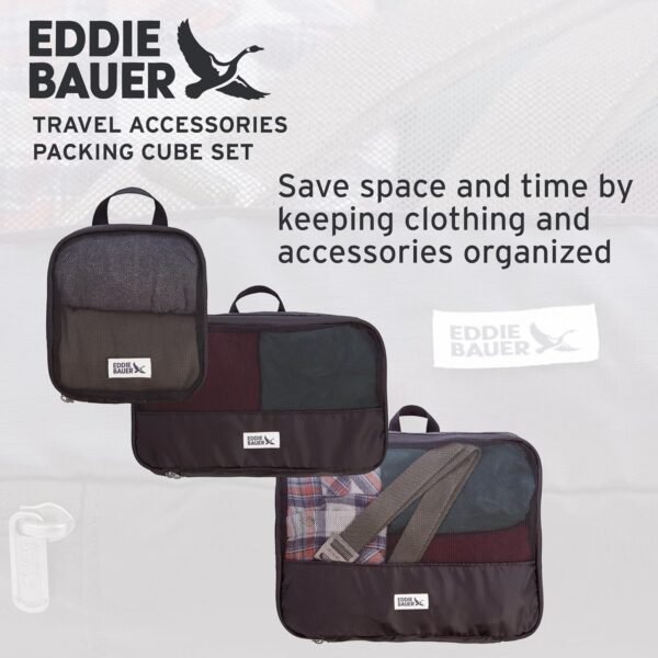 Eddie Bauer 5 Set Packing Organizer Cubes for Suitcases, Travel Essentials for Carry on, Lugagge Oganizer Bags Set Accessories, Black - Image 5
