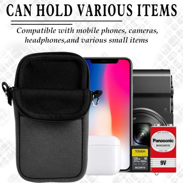 Phone Sock, Waterproof Neoprene Phones Pouch with Arm Loop/Strap, Shock & Impact Resistant Bag for Smartphone, Universal Phone Sleeve Case fit to 7" for Travel Hiking, Gift for Men Women, Gray - Image 3