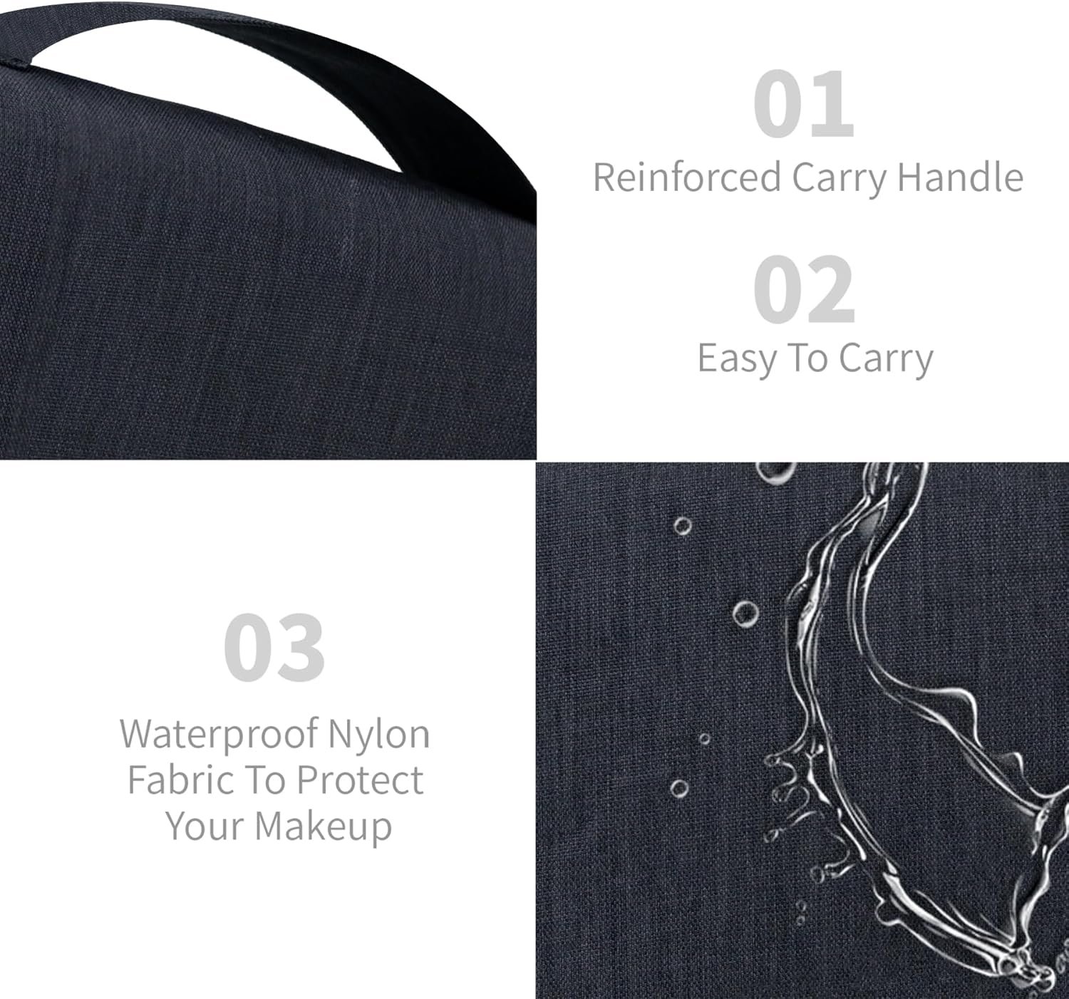 Large Capacity Toiletry Bag Travel Bag with Hanging Hook for Men and Women Waterproof Travel Cosmetic Bag Bathroom Storage Bag for Brushes Set,Full-Sized Shampoo,Toiletries,Accessories-Black - Image 5