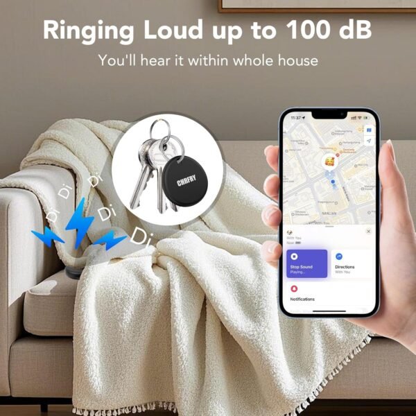 Tracker Air Tag-2 Pack: Smart Bluetooth Tracker Item Finder Work with Apple Find My (iOS only), Smart Tag with Replaceable Battery, Item Finders for Luggage/Key/Suitcases/Backpack, IP68 Waterproof - Image 4