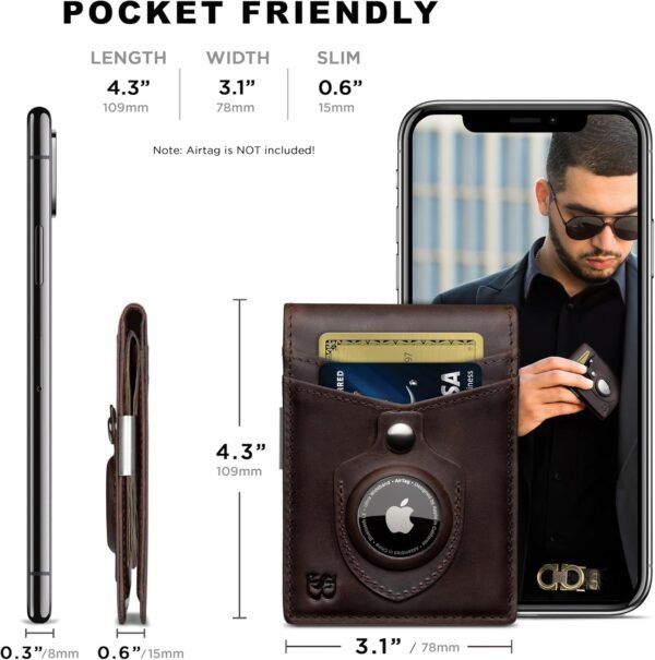 SERMAN BRANDS Money Clip Wallet - Mens Wallets slim Front Pocket RFID Blocking Card Holder Minimalist Mini Bifold - Image 7