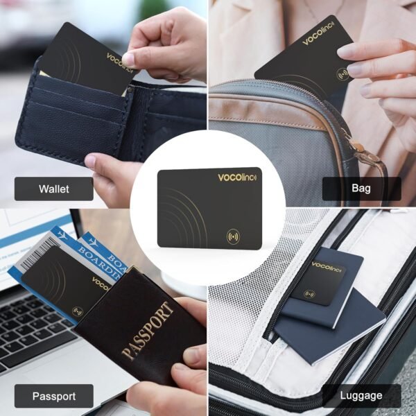 [Apple MFi Certified] VOCOlinc Air Tag Card Wallet Tracker 1.6mm 2 Pack, Smart Item Finder Work with Apple Find My APP (iOS Only, Android not Supported), Locator for Luggage, Suitcase, Bags, Backpack. - Image 6