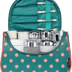 Yeiotsy Travel Cosmetic Bag – Polka Dots Makeup Travel Organizer, Hanging Toiletry Bag for Women