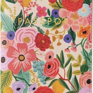 RIFLE PAPER CO. Garden Party Passport Holder, Travel Essentials for Women, Card and Passport Anti Theft Wallet, Sized to Fit All Standard Passports, 5.5″ L x 4.25″ W (Closed)