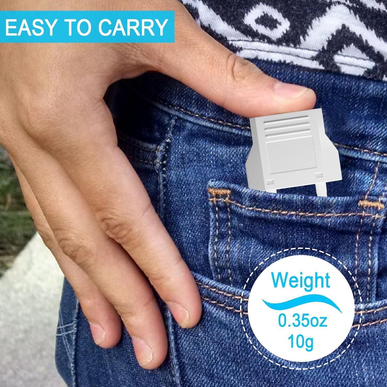 6 Pack European Travel Plug Adapter, US to Europe Plug Adapter, Type C Wall Outlet Converter for Europe, White - Image 6