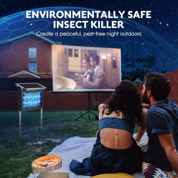 Solar Bug Zapper Outdoor, Waterproof Mosquito Zapper Outdoor Solar Powered, 4500V Electric Bug Zapper Indoor w/Smart Light Sensor, Mosquito Trap Fly Zapper for Patio Kitchen Garage Yard Camping - Image 6