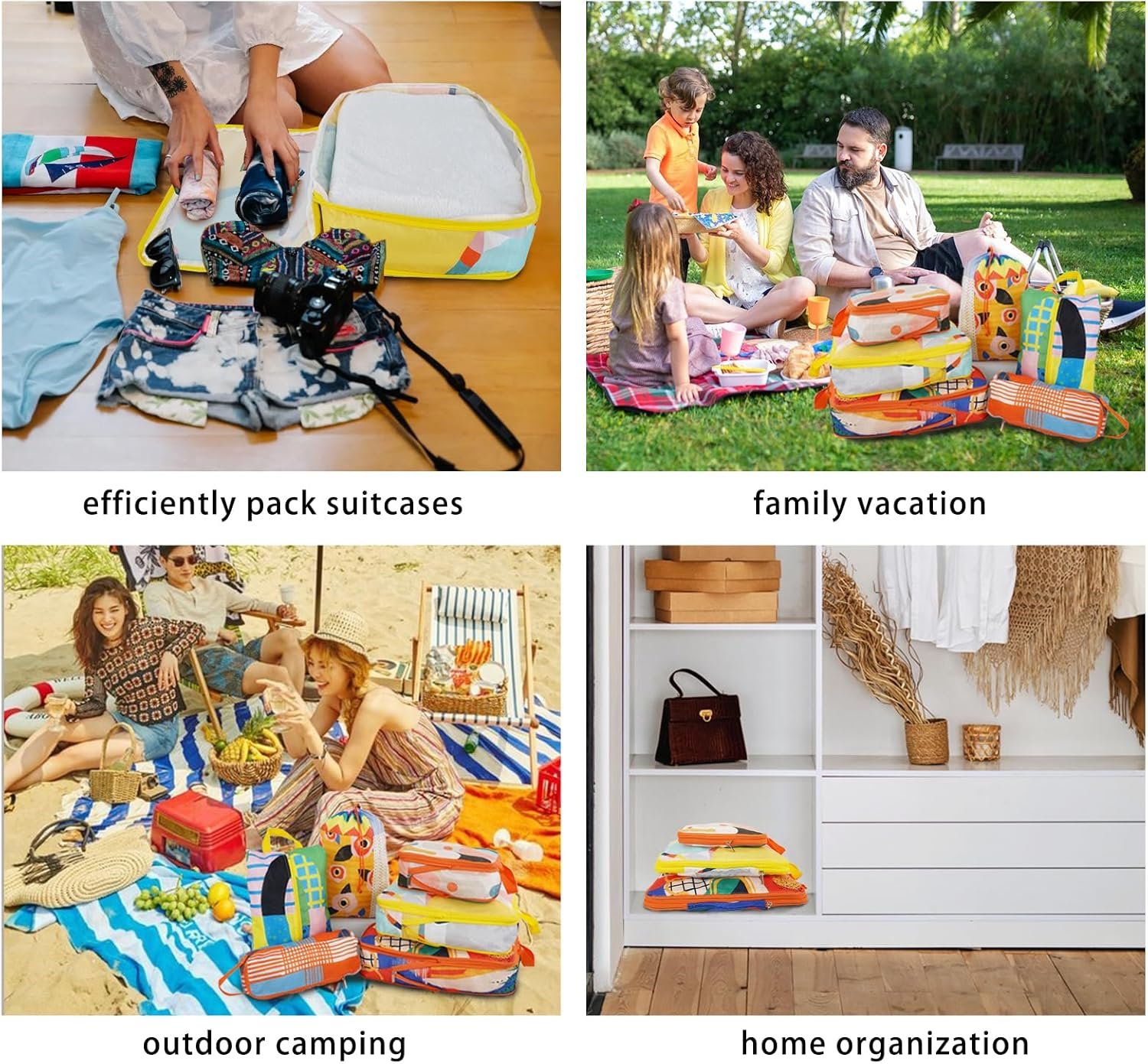 6 Pcs Compression Packing Cubes for Travel, Waterproof Luggage Organizer Washable Storage Bags Set - Packaging Cubes for Backpack Travel Perfect for Carry-Ons and Storage - Image 7