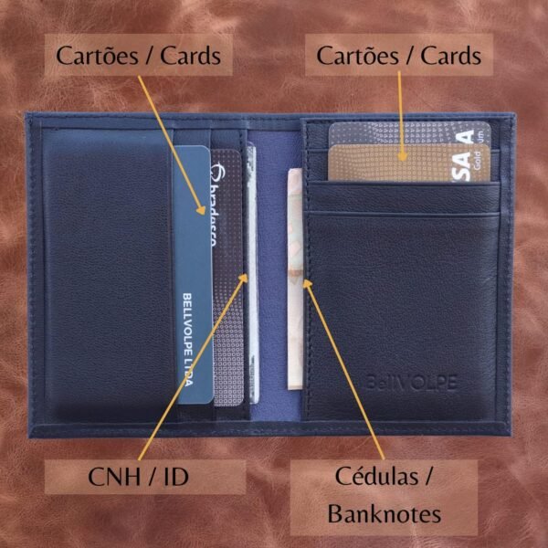 Slim Wallet Genuine Leather (Black) - Image 3