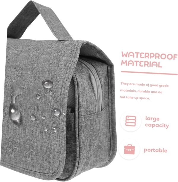 Garneck Hanging Toiletry Bag for Travel Small Polyester Wash Bag with Design Compact Cosmetic Organizer for Men and Women Space Saving Storage Pouch for Camping and Trips - Image 3