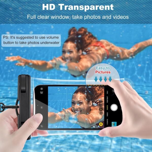 Waterproof Phone Pouch 2 Pack, IPX8 Waterproof Phone Case for iPhone Galaxy Pixel Up to 7.2", Cell Phone Dry Bag Beach Vacation - Image 3