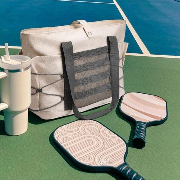 BOSTANTEN Travel Tote Bags for Women Foldable Beach Bag Waterproof Zipper Gym Sports Shopping Bag Trolley Sleeve - Image 5