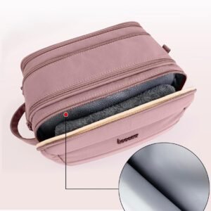 Toiletry Bag for Men & Women, Cruise Ship Travel Essentials, Shaving Dopp Kit with Dry and Wet Separation, Water-resistant Bathroom Cosmetic Organizer Bag, Makeup Accessories, Dark Purple