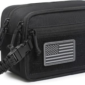 Tactical Toiletry Bag for Men Dry Wet Separate Dopp Kit Travel Hygiene Bag EDC Utility Tool Molle Pouch Mens Shaving Kit Travel shower Bags (Black)