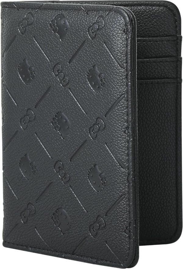Hello Kitty Passport Holder for Travel Official License, Black Passport Cover for Women, Sanrio Gifts