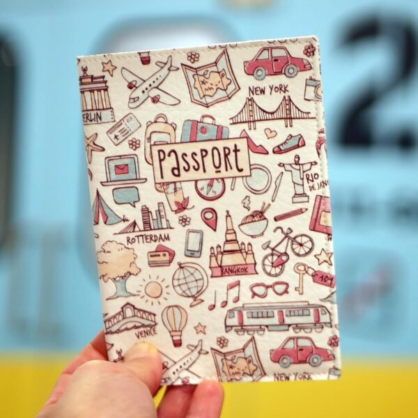 Passport Cover for Kids, Women and Men, Cute Travel Passport Holder (Light Travel Pattern) - Image 5