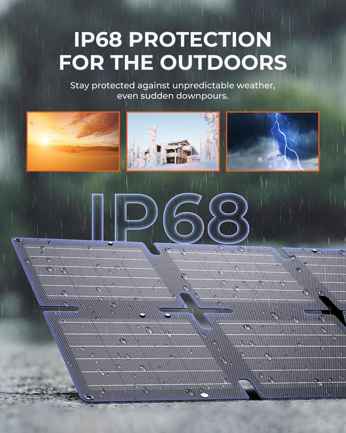 BigBlue 60W Portable Compact Solar Panel with PD 45W USB-C, 20W USB-A, DC Ports for Power Stations, Cellphones, Power Banks, Tablets, IP68 Waterproof, Foldable Camping Solar Charger with Kickstand - Image 6