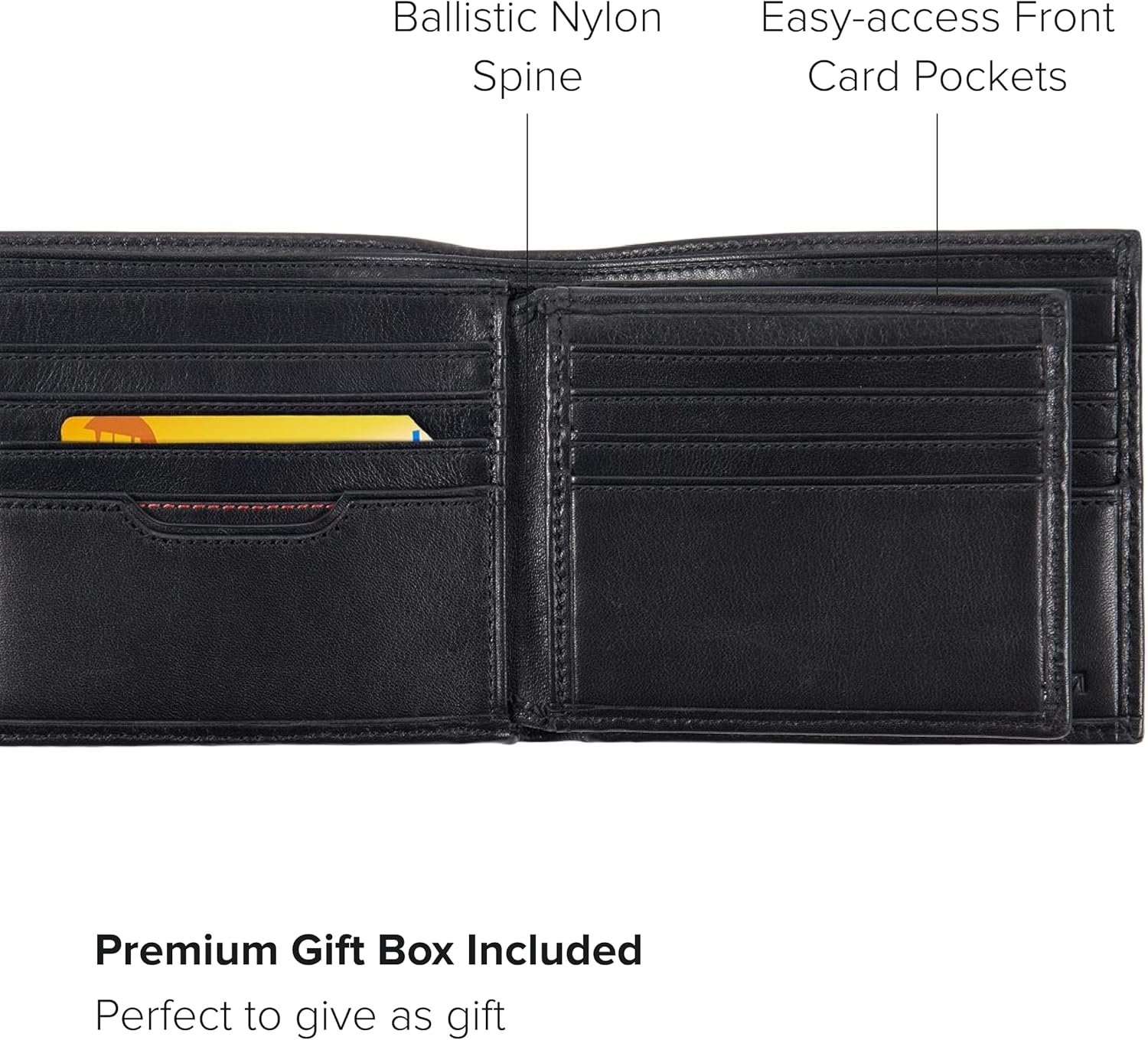 TUMI - Delta Global Center Flip ID Passcase - Bifold Leather Wallet - RFID Blocking Accessory - Multiple Card Slots - 4" x 5" - Black - Image 3