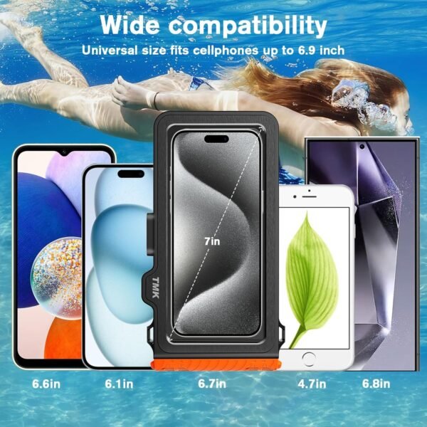 Universal Waterproof Phone Case with Underwater Touch Screen for Snorkeling, IP68 Professional Diving Underwater[50ft/15m] Case for iPhone 15 14 13 12 11 Pro Max Plus XS XR (Black, 4th Generation) - Image 5