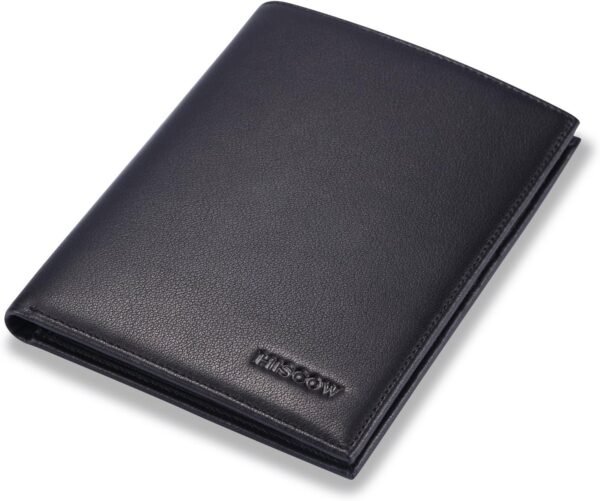 HISCOW Italian Leather Passport Holder for Travel - RFID Blocking Wallet Cover with Secure Organizer for Men & Women, US & Foreign Trips, Black - Image 8