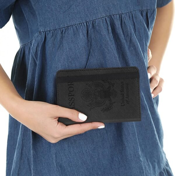 RSAquar Passport and Vaccine Card Holder Combo, Passport Holder Cover Wallet, Leather Card Case Travel Accessories with RFID Blocking for Women and Men, Y-Black - Image 8