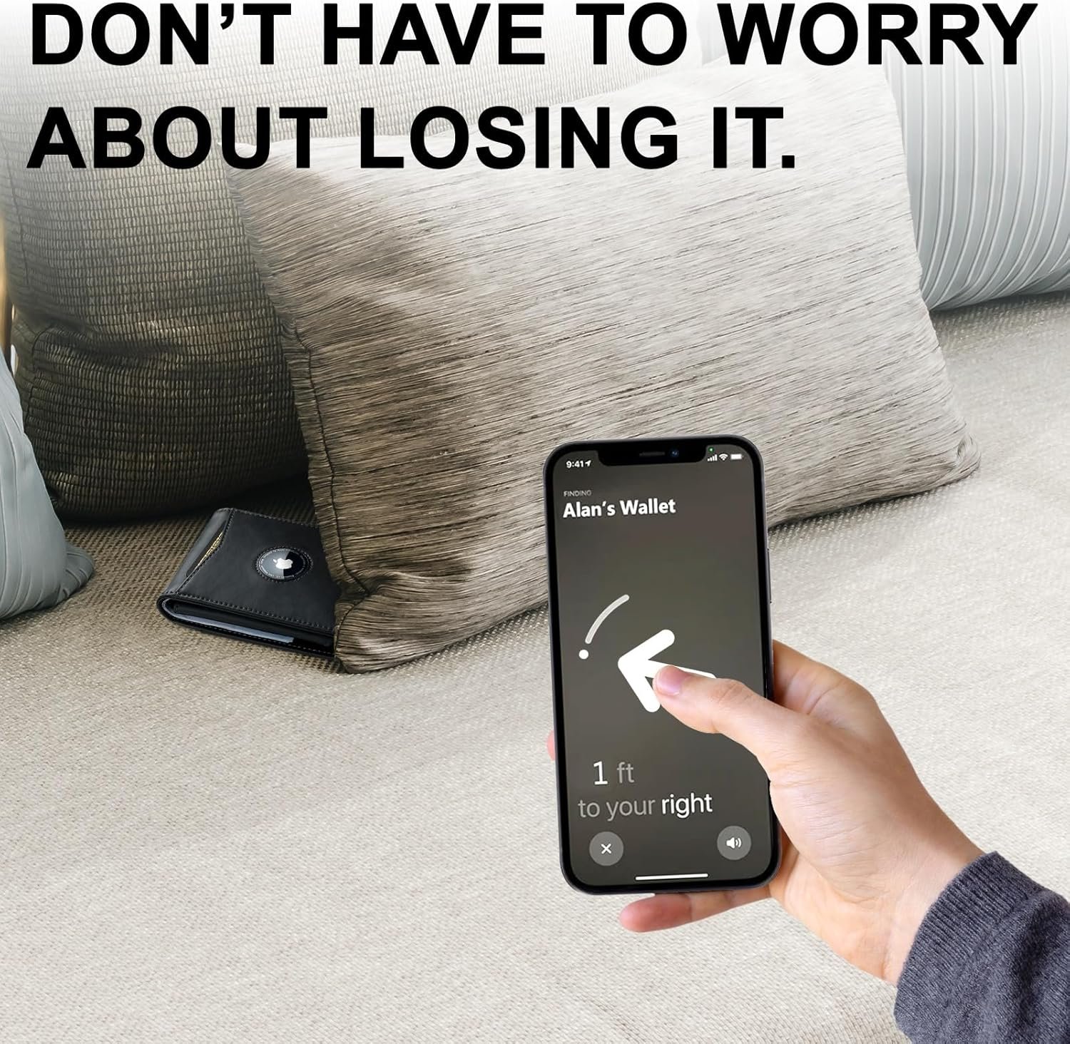 Apple Air Tag Wallet Men: Wallet with Airtag Holder - Wallet for Airtag Men Slim Minimalist with ID Window RFID Leather Wallet - Image 5