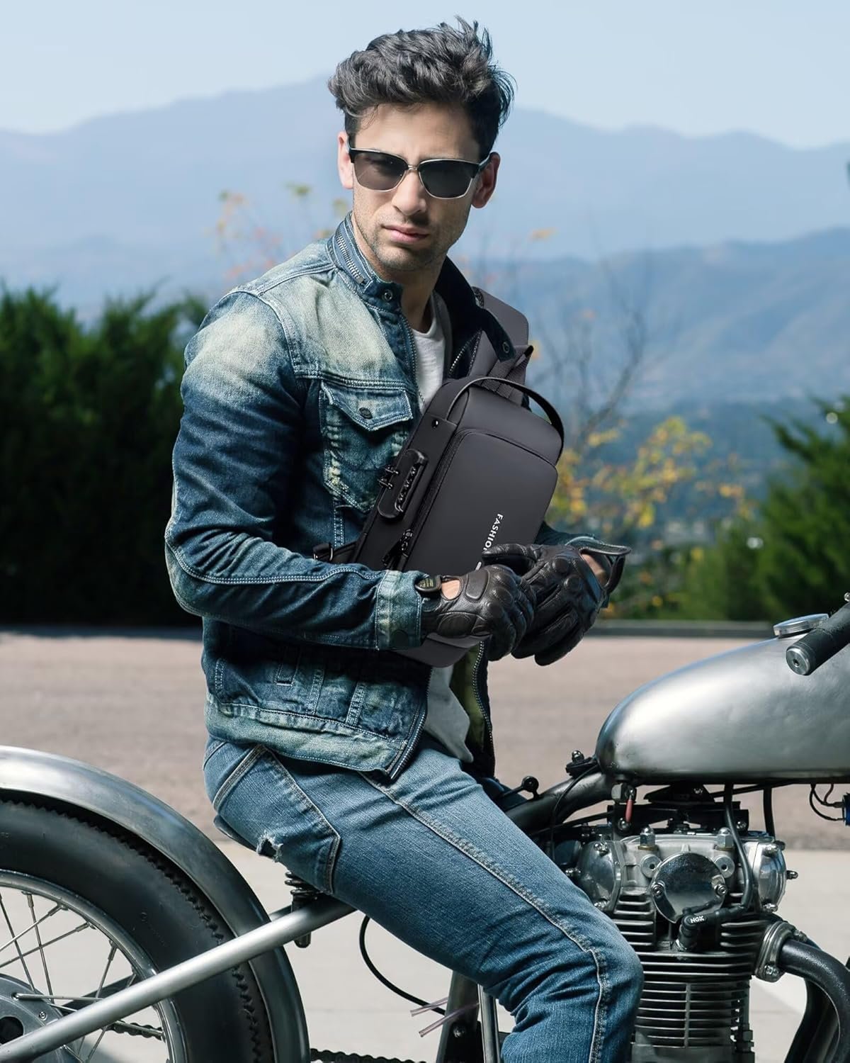 Sling Bag for Men Women, Black Anti-theft Crossbody Bags with USB Charging Port Waterproof Crossbody Sling Backpack Shoulder Bag for Hiking Cycling Running Travel - Image 2