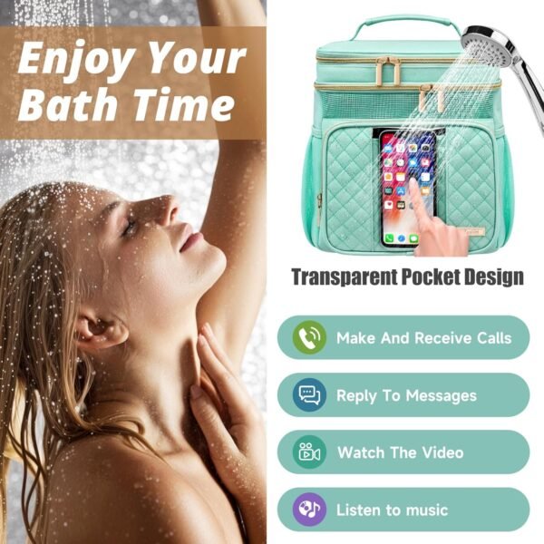 Large Toiletry Bag for Women Men,Bathroom Bag,Water Resistant Portable Shower Caddy for College Dorm,Hanging Toiletry Bags for Traveling,Gym Camping Cruise Ship Travel Essentials Shower Bag - Image 3