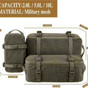 PETAC GEAR 3 PCS Tactical Modular Packing Cubes, Large Capacity Mesh Storage Bag,Outdoor Travel Organize Storage Pouches Bags.