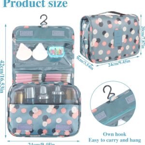Pengxiaomei Toiletry Bag, Waterproof Hanging Cosmetic Bag Portable Travel Makeup Pouch Multifunction Handle Travel Toiletry Bag Organizer with Hook for Women Girls(Blue)