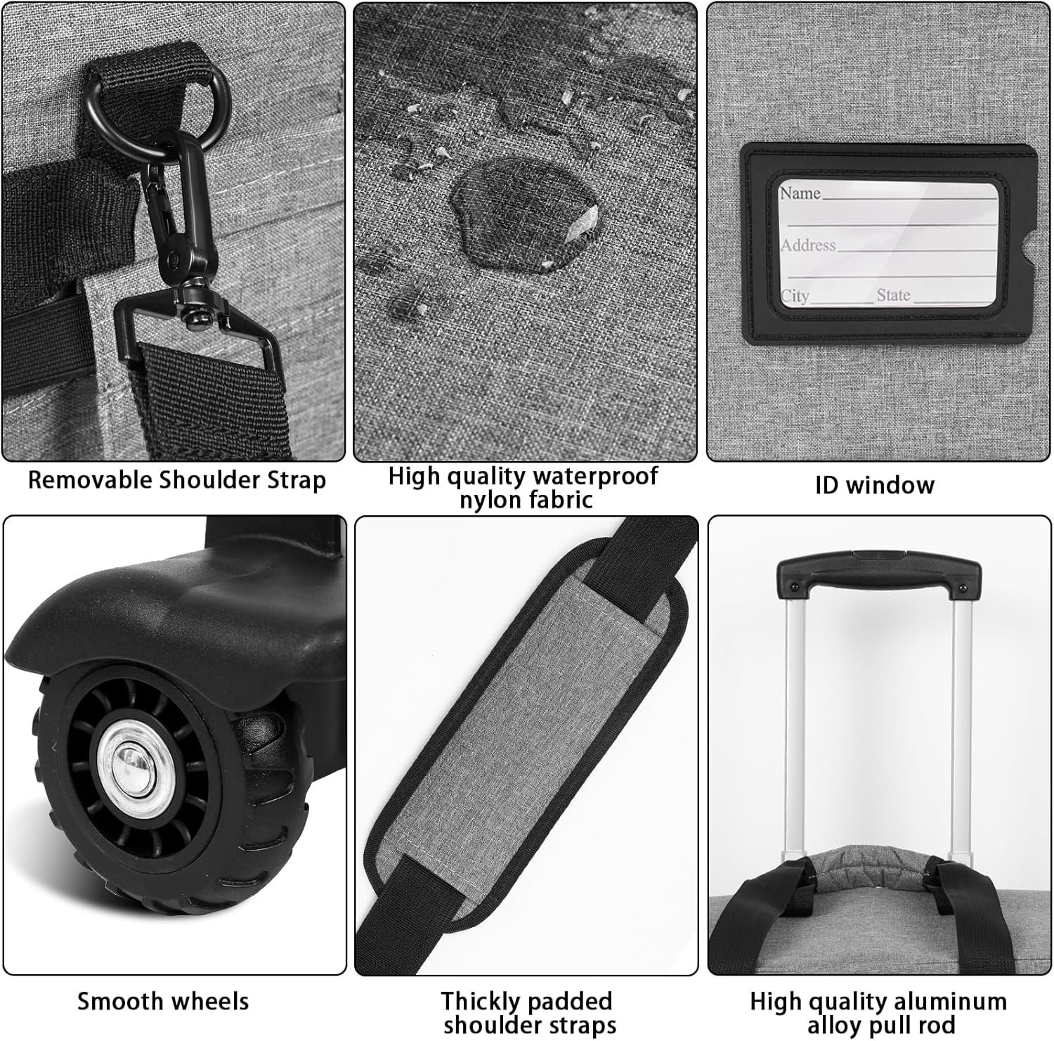 Rolling Teacher Bag, Rolling Briefcase with Detachable Trolley, Large capacity rolling bag with Laptop compartment, Adjustable Shoulder Strap, and Ample Storage Space - Image 6