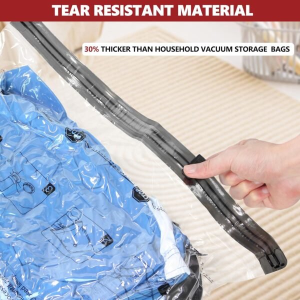 SUOCO Travel Vacuum Bags for Luggage with Portable Electric Pump, 8 Small Packing Seal Bags for Clothing Suitcase Backpack, Space Saver Compression Clothes Storage Bag - Image 6