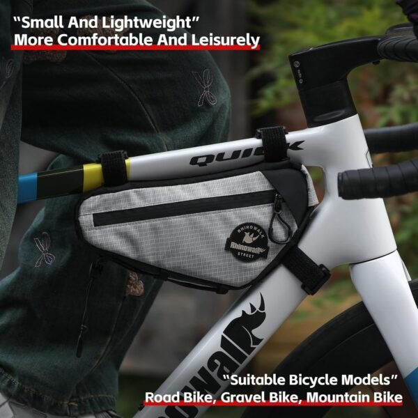 Rhinowalk Bike Frame Bag Under Top Tube Bag Bicycle Triangle Bag with Side Pockets Storage Pouch for Road Mountain Bike - Image 6