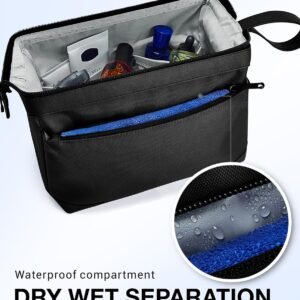 BAGSMART Toiletry Bag for Men, Wide Opening Dopp Kit Water Resistant Shaving Hygiene Organizer for Bathroom, Travel Essentials, Black