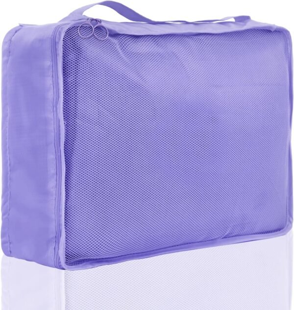 Travel Packing Cubes 6 Set, Lightweight Luggage Organizers, Essential Accessories for Clothes Shoes Electronics Cosmetics Toiletries(Light Purple) - Image 5