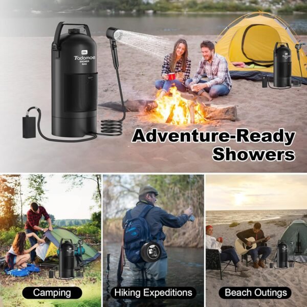 Portable Shower for Camping,5 Gal/20L Solar Heating Camping Shower Bag with Shower Pump,Shower Head,Essential for Camping,Festivals,Overlanding,Beach Trips,Outdoor Showers (Eco Foot Pump) - Image 6