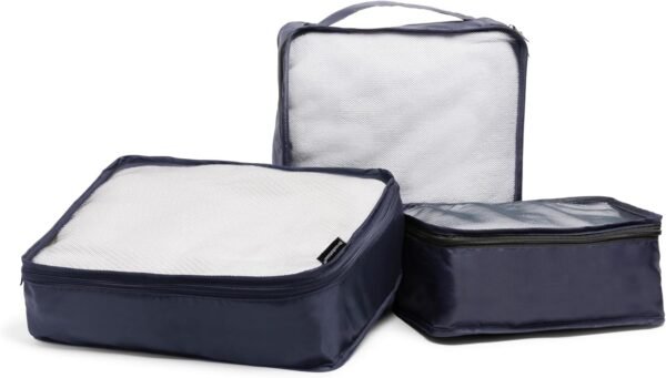 Brookstone Packing Cubes - 6 Piece Compression Packing Cubes for Travel - Tear Resistant Travel Essentials Bag Organizer Set, Blue - Image 3