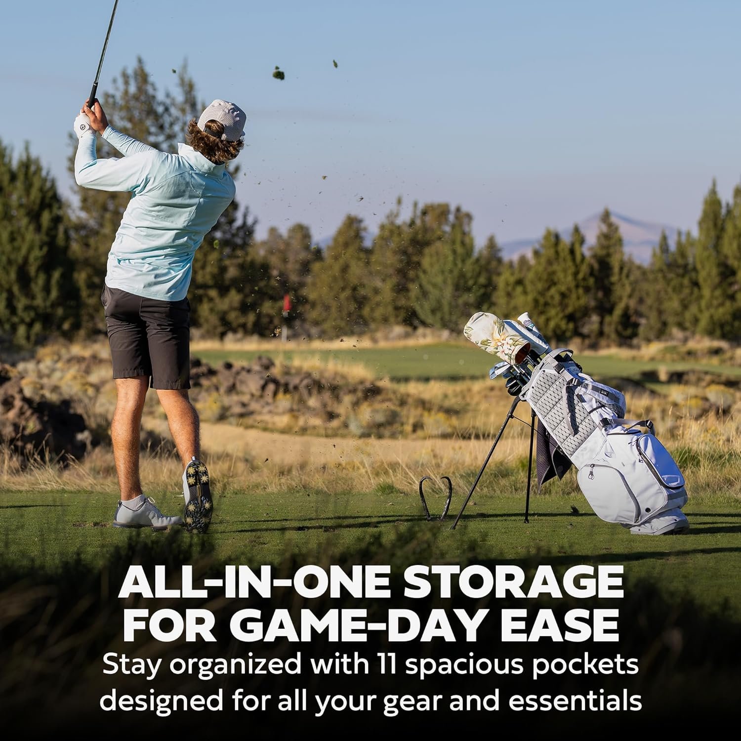 Sun Mountain 2025 Eclipse 3.5 14 Way Golf Stand Bag - Durable Golf Bag with Eleven Pockets for Ample Storage - Features an Ergonomic X-Fit Dual Strap System and a Matching Rain Hood - Image 2