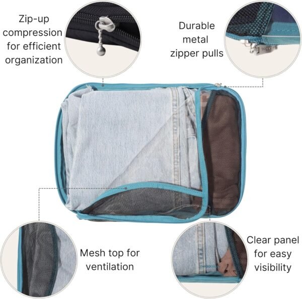 Baggallini Compression Cube 3-piece set - Lightweight Compression Packing Cubes for Travel - Image 3