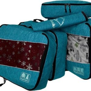 5 Set Packing Cubes for Travel Large Suitcase Luggage Organizer Bags Travel Accessories Vacation 4 Cubes 1 Laundry Pouch Bag