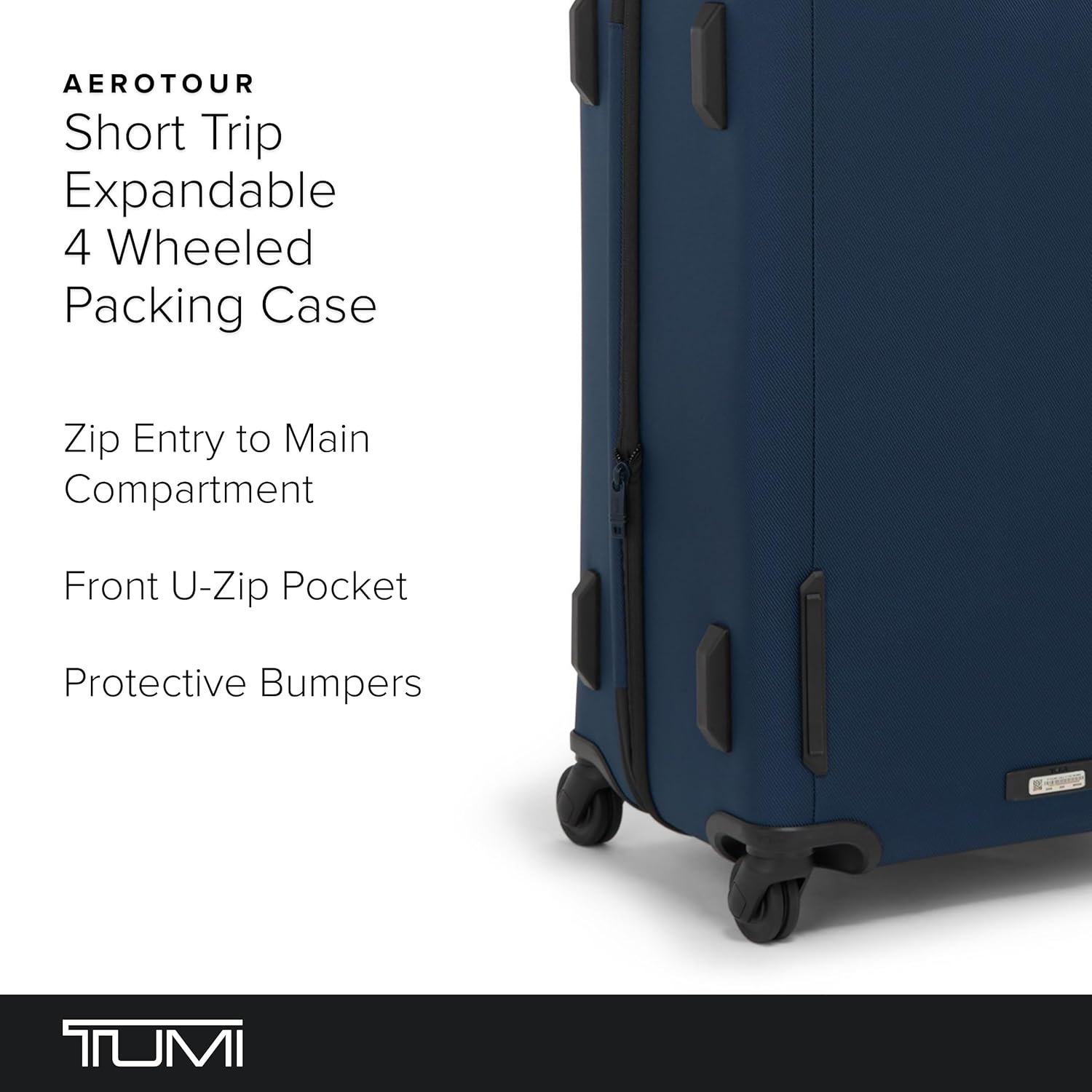 TUMI - Aerotour 4 Wheel Expandable Luggage - Men's and Women's Business and Leisure Travel Suitcase - 26" Short Trip Expandable Packing Case, Navy - Image 2