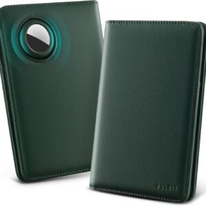 VULKIT Passport Holder with Airtag Slot, Premium Nappa Leather, RFID Blocking Airtag Passport Wallet