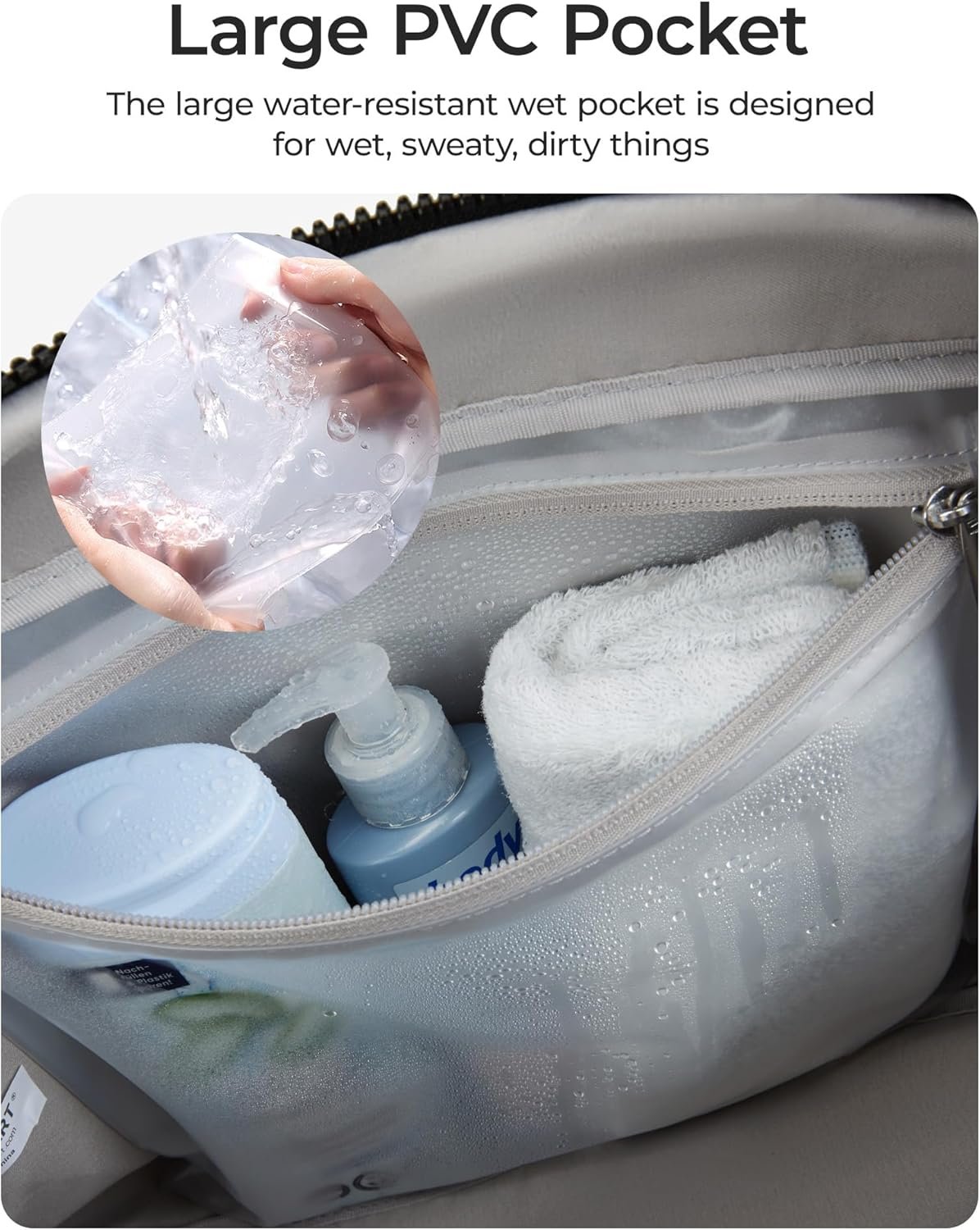 BAGSMART Gym Bag for Women, Duffle Bag for Travel with Wet Pocket, Lightweight Carry on Weekender Duffel, Water Resistant - Image 5