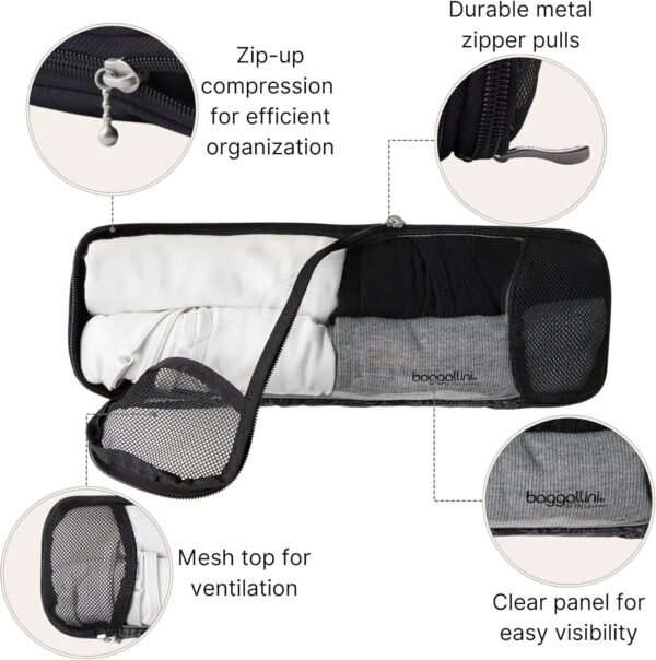 Baggallini Long Compression Cube - Lightweight Compression Packing Cube for Travel - Image 3