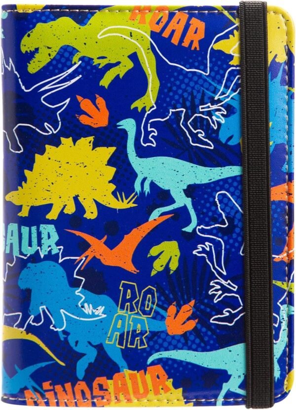 passport Holder,Rfid Blocking Travel Wallet Credit Card Case Cute Passport cover for Women/Men,Boys Girls Travel Essentials (Dinosaur)